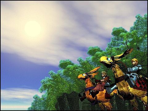 The Long Riders leave the dense Chocobo Forest to race across the monster infested plains before them.