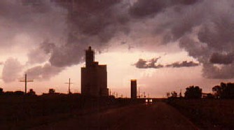 Driving into a summer thunderstorm.